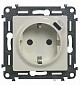 Розетка комбинированная Legrand Valena LIFE силовая c заземлением + USB-С 1.5А 5В, слоновая кость - фото 1