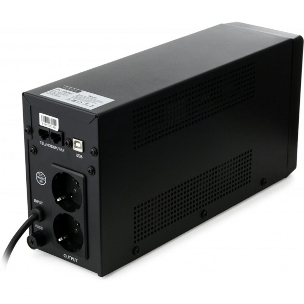 Джерело безперебійного живлення Vinga VPC-600MU 600ВА / 360 Вт з LCD-дисплеєм з USB у металевому корпусі - фото 6