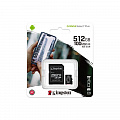 Карта памяти Kingston   512GB microSDXC C10 UHS-I U3  A1 R100/W85MB/s + SD