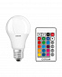 Лампа светодиодная OSRAM LED A60 9W 806Lm 2700К+RGB E27 пульт ДУ - фото 2