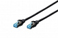 Патч-корд DIGITUS cat.5e,SF-UTP,5м,AWG 26/7,черного цвета - фото 1