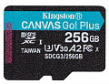 MicroSDXC  256GB UHS-I/U3 Class 10 Kingston Canvas Go! Plus R170/W90MB/s (SDCG3/256GBSP)