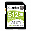 Карта пам`яті SDXC 512GB UHS-I/U3 Class 10 Kingston Canvas Select Plus R100/W85MB/s (SDS2/512GB)