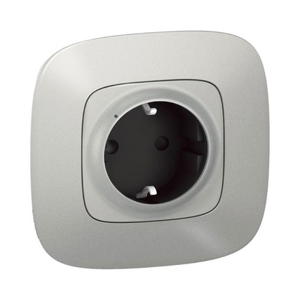 Valena Allure with NETATMO. Умная розетка 2К + З 16А 230В. Алюминий - фото 2