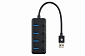 Адаптер 2Е USB-A - 4*USB3.0, Hub with switch, 0.25m - фото 2