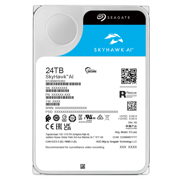 Жесткий диск 24TB Seagate SkyHawk AI ST24000VE002 для видеонаблюдения - фото 4