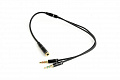 Аудіо-кабель Cablexpert (CCA-418M) 3.5 mm 4-pin-2х3.5 mm stereo, 0.2м, чорний