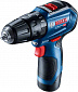 Шуруповерт-дриль Bosch GSB 12V-30 ударний, 2х2Ач, GAL 12V-40, кейс, момент 18/30/Нм, 0-420/1600 об/хв - фото 1