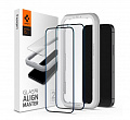 Захисне скло Spigen для iPhone 12 mini Glas tR ALM FC (2Pack), Black