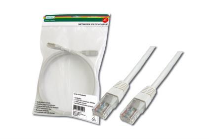 Патч-корд DIGITUS CAT 5e UTP, 0.5м, AWG 26/7, PVC, белый - фото 1