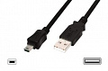 Кабель USB 2.0 (AM/miniB 5pin) DIGITUS 1.0м Black/Черный, bulk
