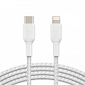 Кабель Belkin USB-С - Lightning, BRAIDED, 1m, white