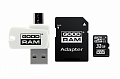 Карта пам`яті MicroSDHC  32GB UHS-I Class 10 GOODRAM + SD-adapter + OTG Card reader (M1A4-0320R12)