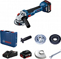 Шлифмашина угловая Bosch 18V-10, аккумуляторная, 18V, 125 мм, 9000 об/мин, 2x5.0 Ач. L-BOXX 136, 0.89 кг