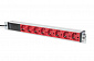 Блок розеток DIGITUS 1U, 8xSchuko red, 10A, 250V, запобіжник, вилка C14 - фото 1