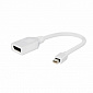 Адаптер Cablexpert (A-mDPM-DPF-001-W), MiniDisplayPort-DisplayPort, 0.1м, белый - фото 1