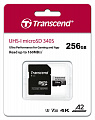 Карта памяти Transcend 256GB microSDXC C10 UHS-I U3 A2 R160/W125MB/s + SD