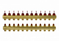 Колектор Danfoss FHF 12 + 12 з ротаметрами, латунний