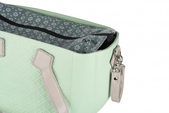 Сумка Nuvita MyMia мятный корпус/подкл.д.мам цвет.узор/набор(ручки,фиксаторы,ремни на коляску) эко-кожа серый - фото 6