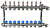 Колектор Rehau, HKV-D, V2A, на 9 контурів 3/4" з витратомірами