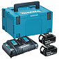 Набор аккумуляторов + зарядное устройство Makita LXT BL1840 x 4шт (18В, 4Ач) + DC18RD, кейс Makpac3 - фото 1