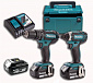 Набор аккумуляторного инструмента Makita DLX2127TJ1 (DDF482, DTD152, ЗУ DC18RC, аккум BL1850Bx3шт-5 Ач., кейс Makpac), LXT - фото 1