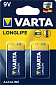 Батарейка VARTA LONGLIFE 6LR61 BLI 2 ALKALINE - фото 1