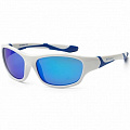 Детские солнцезащитные очки Koolsun бело-голубые серии Sport (Размер: 6+)