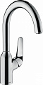 Смеситель Hansgrohe Focus M42 для кухонной мойки/71802000/220мм, 1-струйный/поворотный/рычаг сбоку/форма округлая/хром
