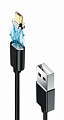 Кабель Grand-X USB-microUSB, магнітний, 1м, Black (MG-01M)