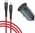 Автомобильное зарядное устройство Intaleo CCGQPD120L (USB, 3A) Grey (1283126509964) + кабель Lightning