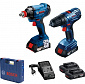 Набор аккумуляторного инструмента Bosch GDX180-LI+GSR 180-LI - фото 1