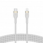 Кабель Belkin USB-С - Lightning, BRAIDED SILICONE, 1m, white - фото 1