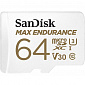 Карта памяти SanDisk 64GB microSDXC C10 UHS-I U3 V30 R100/W40MB/s Max Endurance - фото 1
