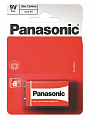 Батарейка Panasonic RED ZINK вугільно-цинкова 6F22( 6R61, 1604) блістер, 1 шт.