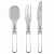 Набор посуды туристической NEO, 3в1, складные нож, ложка, вилка, сертификат LFGB, чехол, 0.07кг