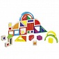 Конструктор дерев'яний goki Райдужні будівельні блоки з вікнами 58620 - фото 1