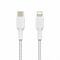 Кабель Belkin USB-С - Lightning, BRAIDED, 1m, white - фото 2