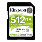 SDXC 512GB UHS-I/U3 Class 10 Kingston Canvas Select Plus R100/W85MB/s (SDS2/512GB) - фото 1